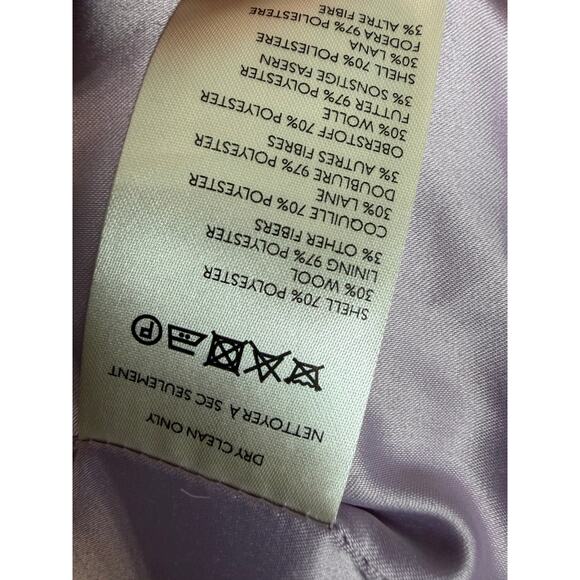 Anthropologie Maeve Wool Blend Plaid Long Coat Jacket Pink Romantic Sz L New - Picture 14 of 16